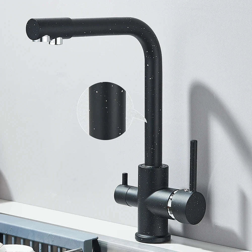 Filtered Kitchen Sink Faucet with Drinking Water Spout-Golden / GERMANY