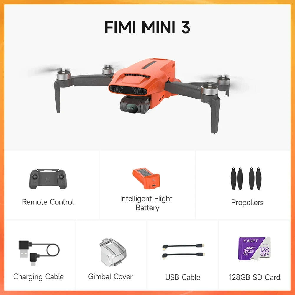 FIMI Mini 3 AI Super Night Video Drone with 4K Camera-MINI 3 SE 64gb / China Mainland
