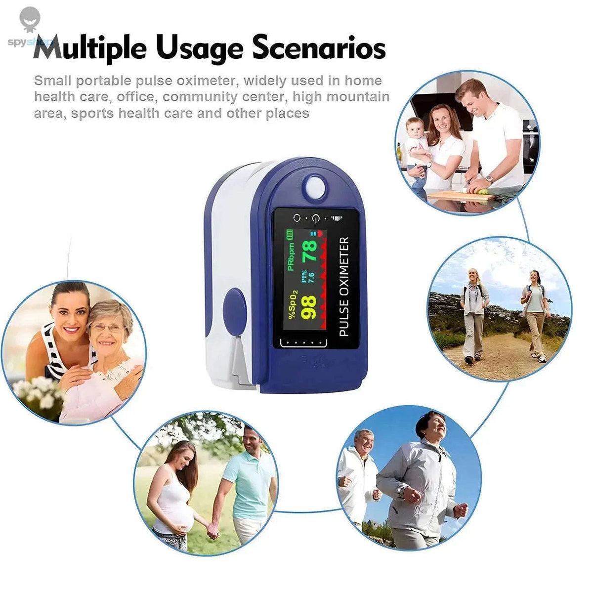 Finger Clip Oximeter for Quick SpO2 and Pulse Checks-1pcs Blue