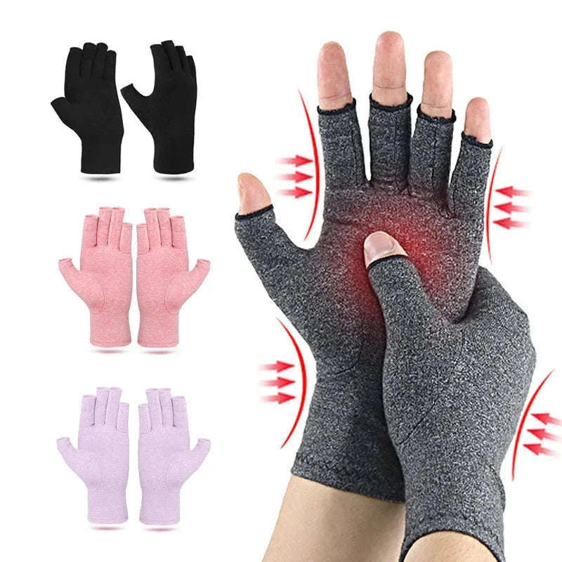 Fingerless Compression Gloves for Hand Support, 1 Pair-purple / S