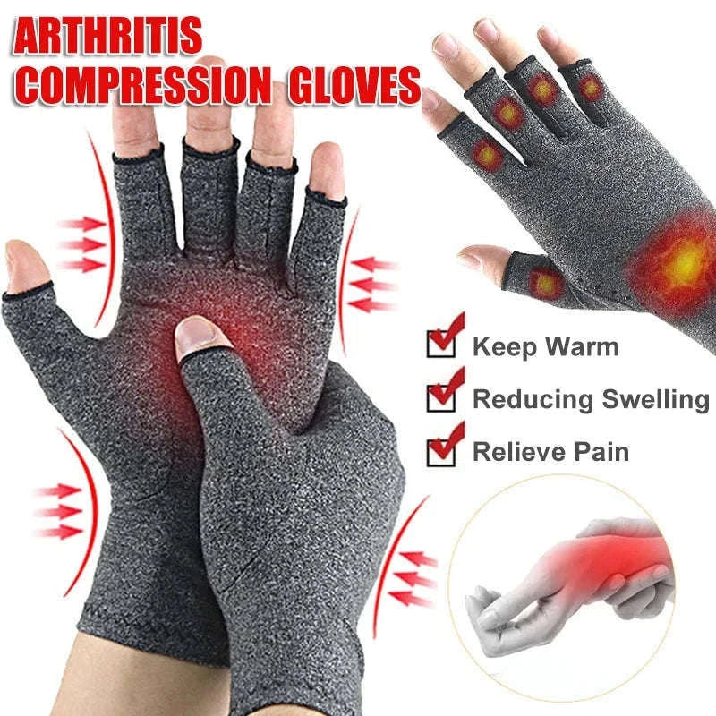 Fingerless Compression Gloves for Hand Support, 1 Pair-purple / S