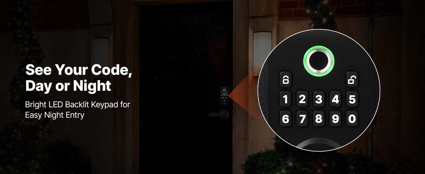 Fingerprint Door Lock Keyless Entry Deadbolt with Handle