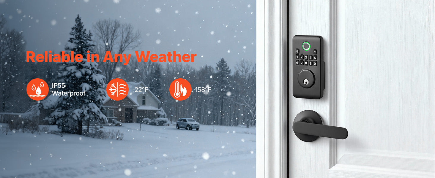 Fingerprint Door Lock Keyless Entry Deadbolt with Handle