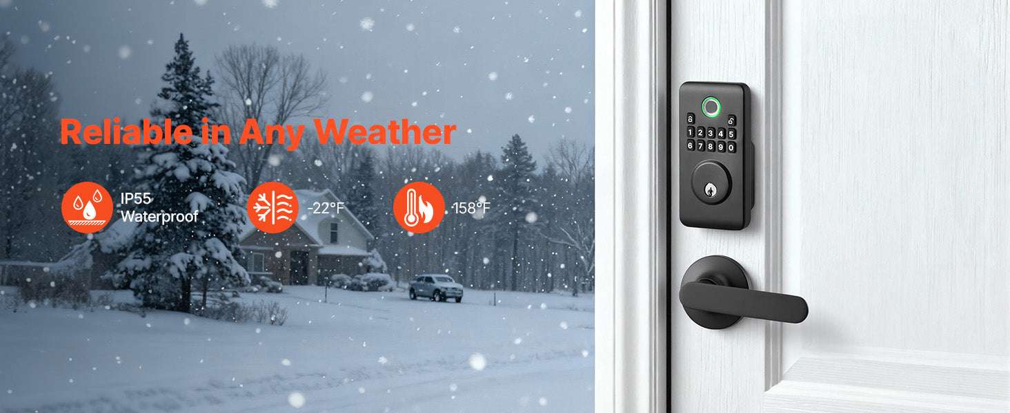 Fingerprint Door Lock Keyless Entry Deadbolt with Handle-Silver Type A / United States