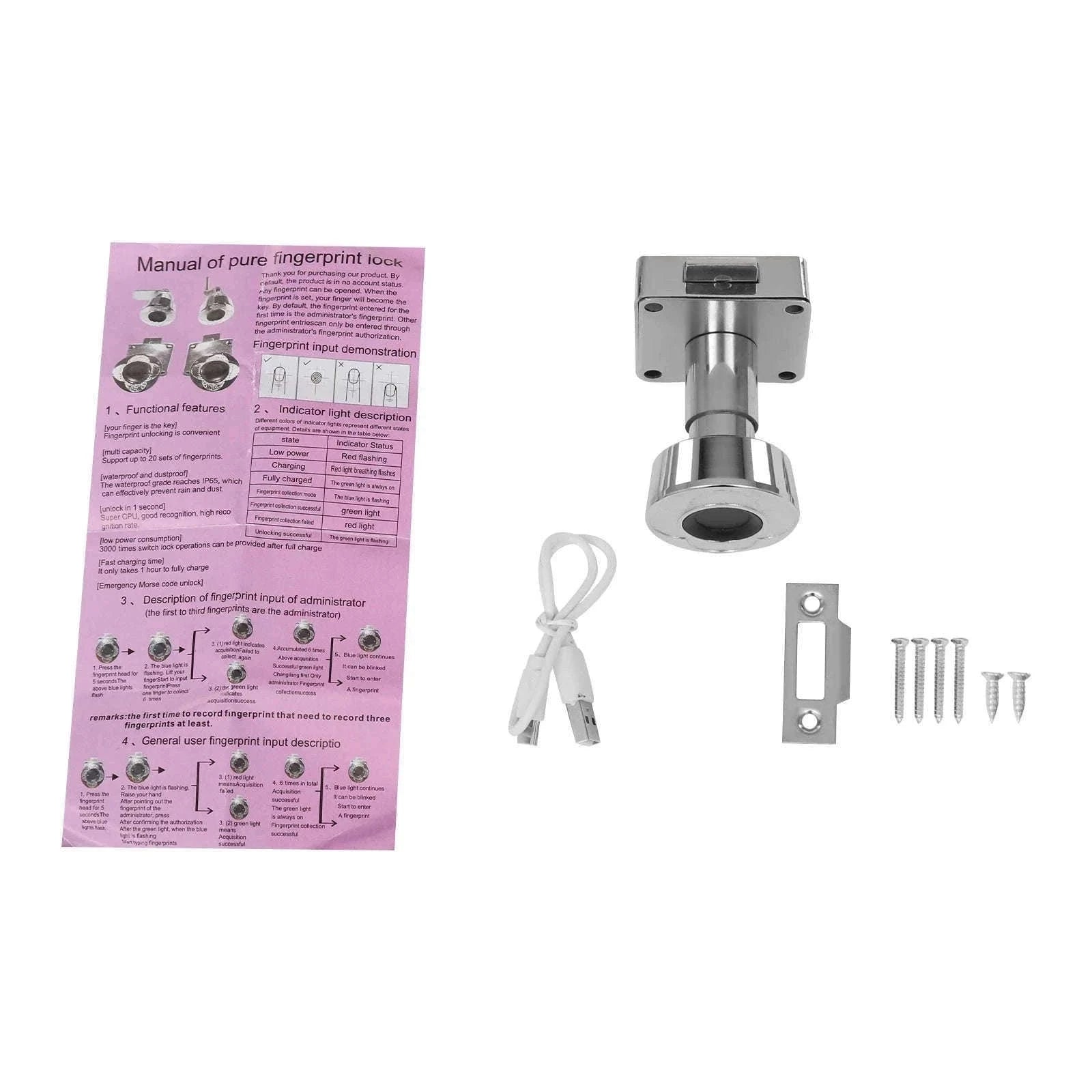 Fingerprint Smart Door Lock for Cabinets and Drawers-GERMANY