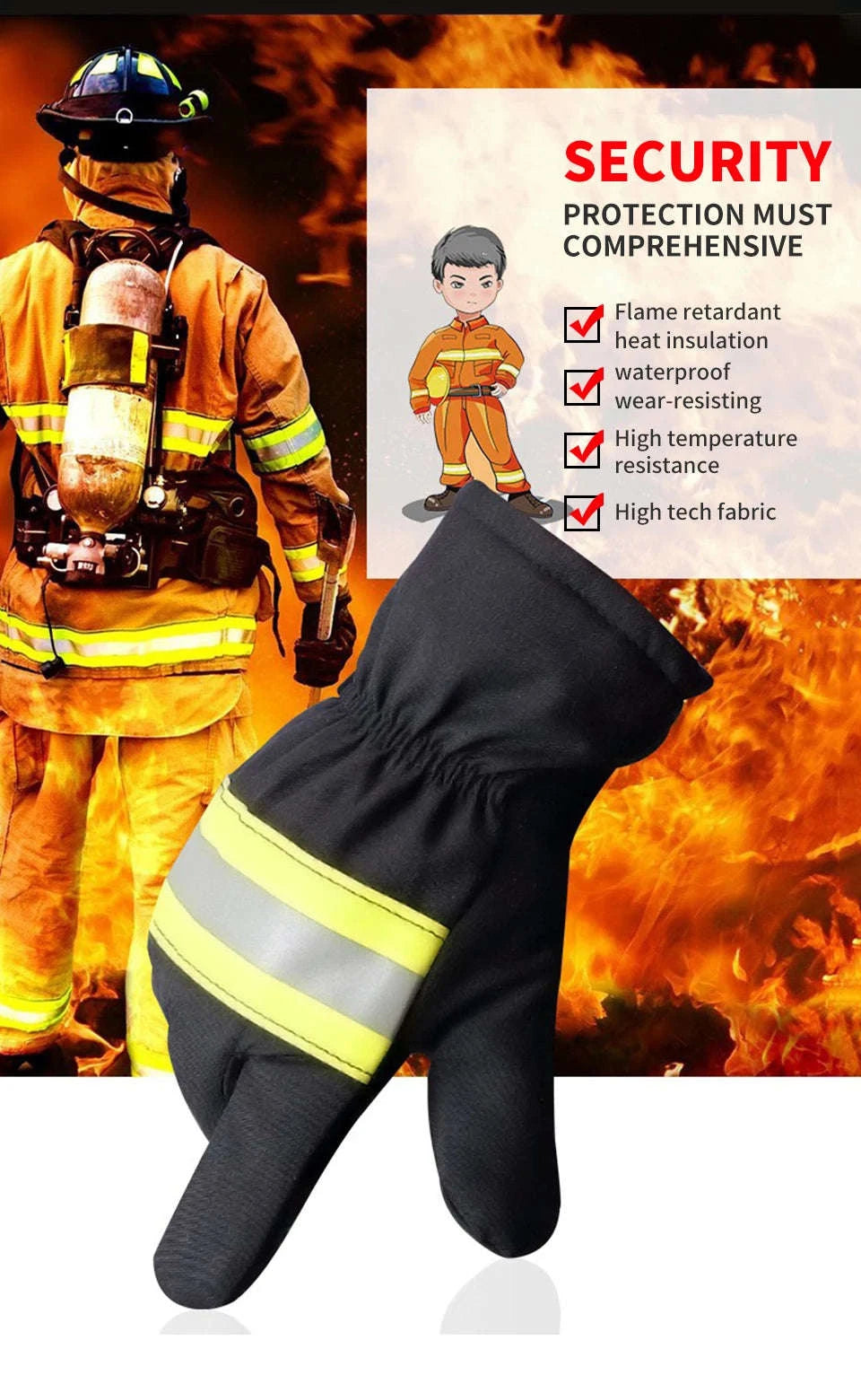Fire Gloves for Heat, Flame, and Rescue Protection-Default Title