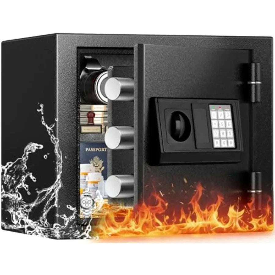 Fireproof Safe for Home Use with Alarm LED Light-United States / black