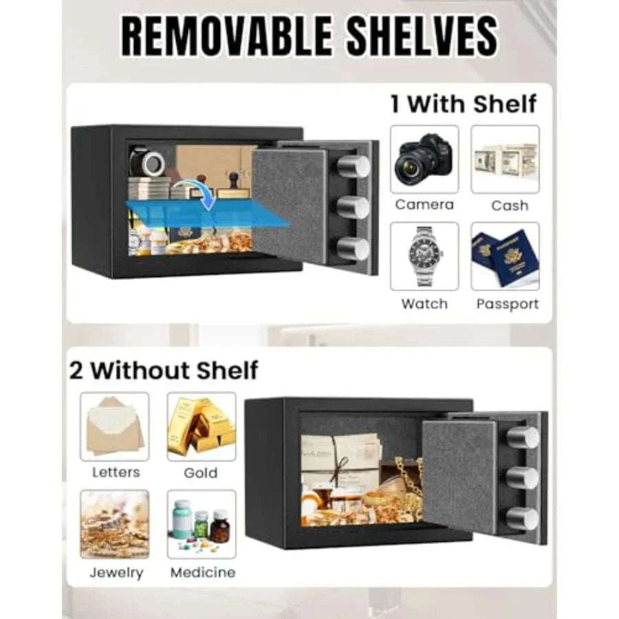 Fireproof Safe for Home Use with Alarm LED Light-United States / black