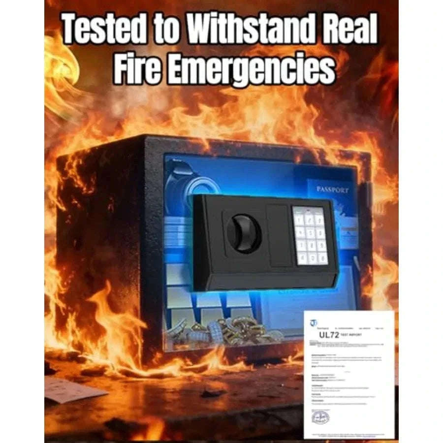 Fireproof Safe for Home Use with Alarm LED Light-United States / black