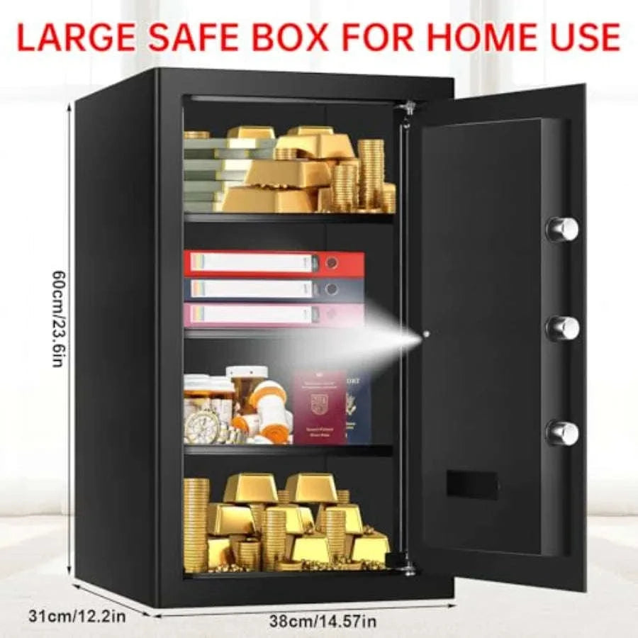 Fireproof Waterproof Home Safe with Keypad and Spare Keys-United States / 5.2Cub