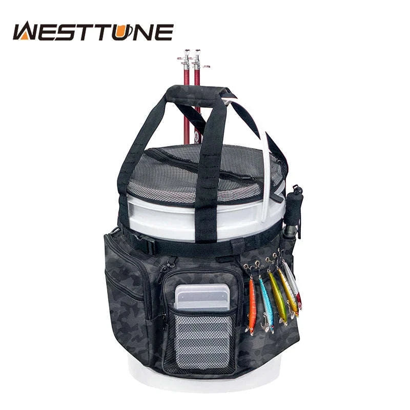 Fishing Bucket Organizer for 5-6 Gallon Buckets-Camouflage