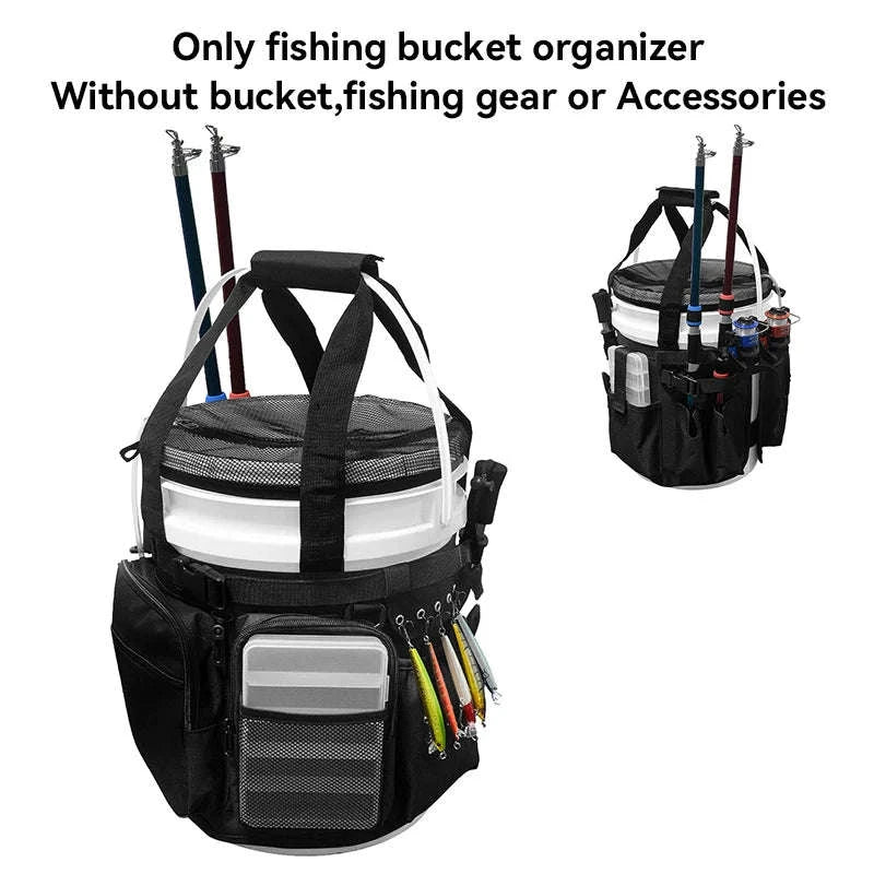 Fishing Bucket Organizer for 5-6 Gallon Buckets-Camouflage