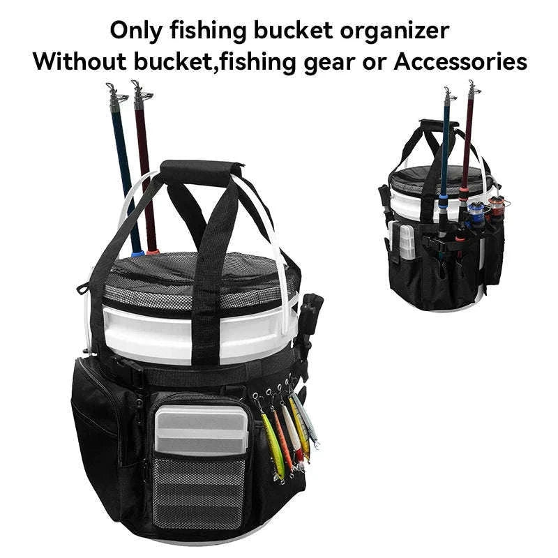 Fishing Bucket Organizer for 5-6 Gallon Buckets-Camouflage