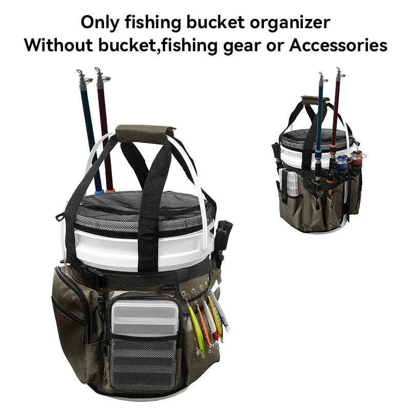 Fishing Bucket Organizer for 5-6 Gallon Buckets-Camouflage