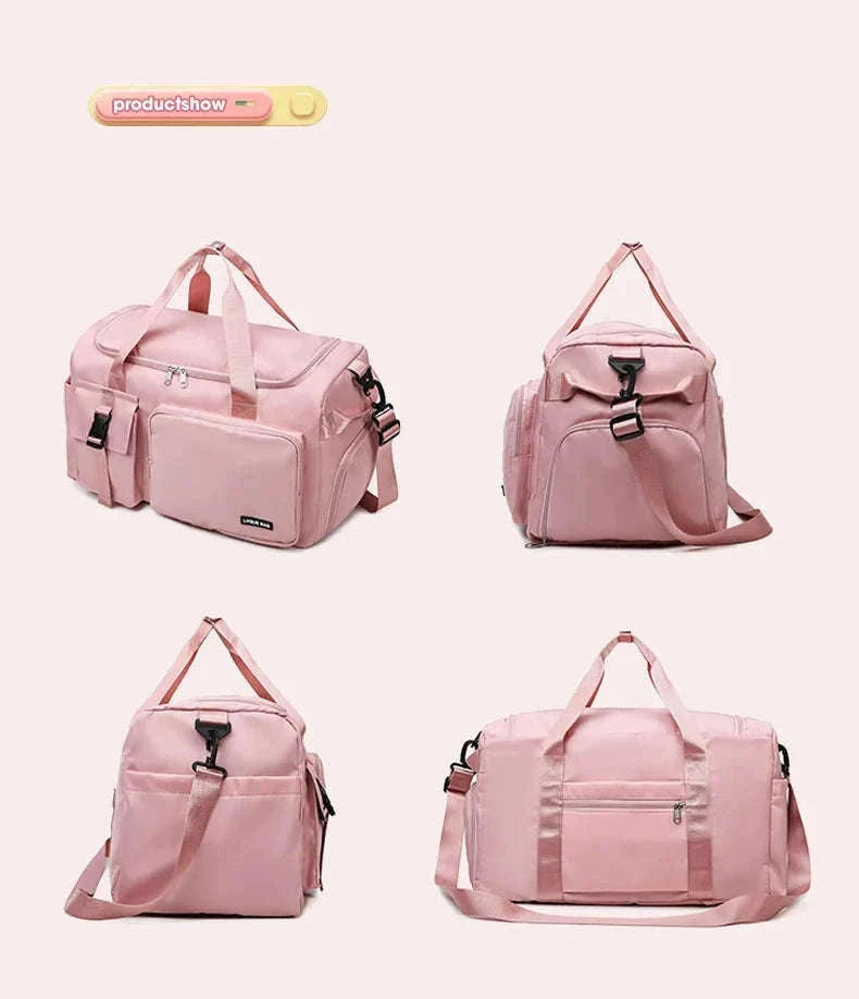 Fitness Duffel Bag for Women with Shoe and Wet Pockets-GN