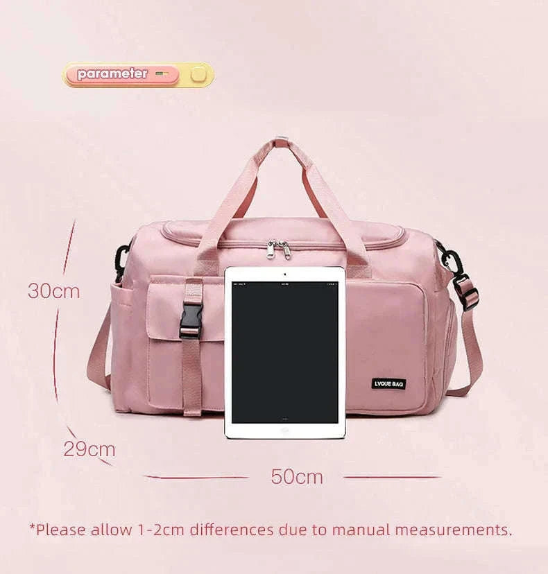 Fitness Duffel Bag for Women with Shoe and Wet Pockets-GN