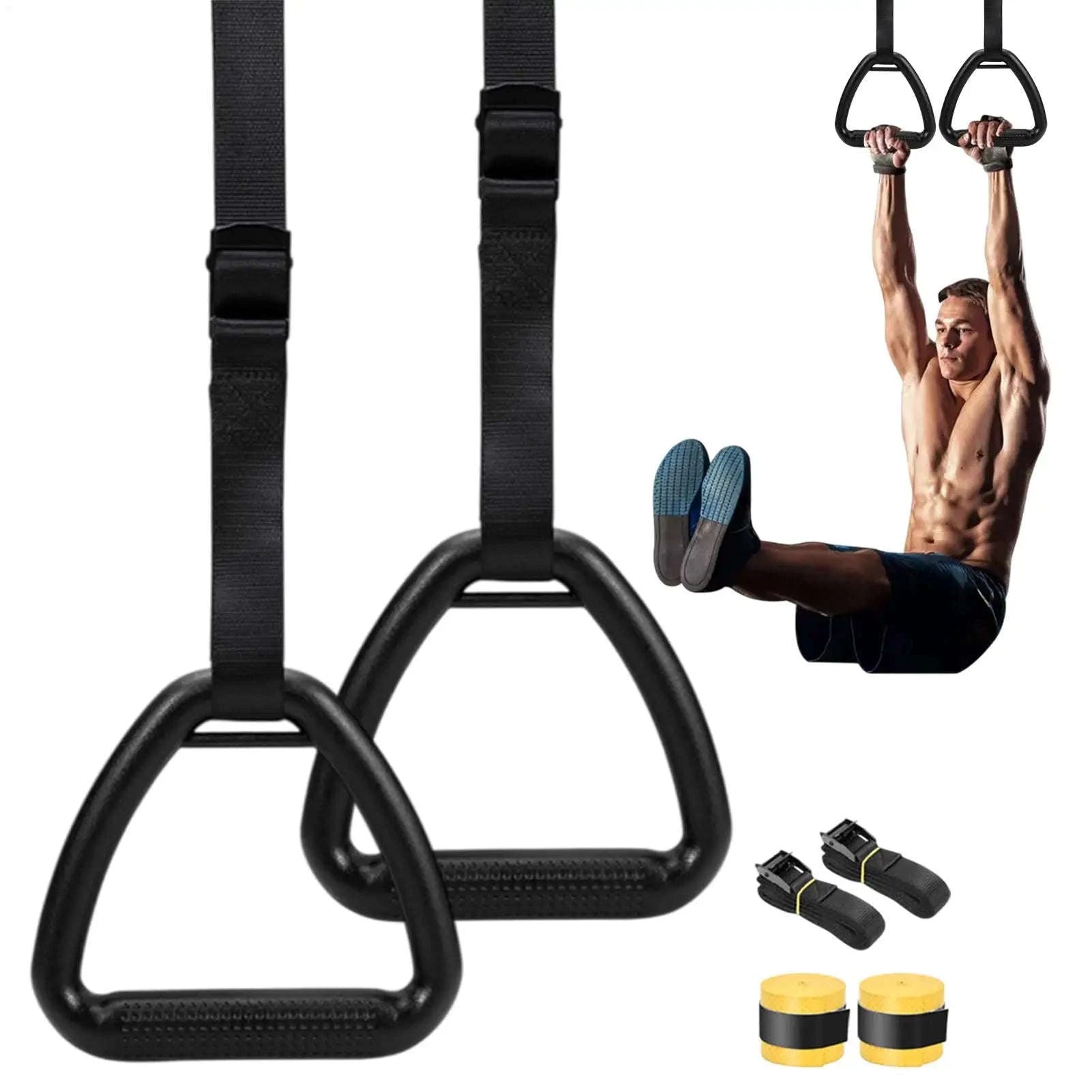 Fitness Gymnastic Rings With Adjustable Straps for Strength Training-1M