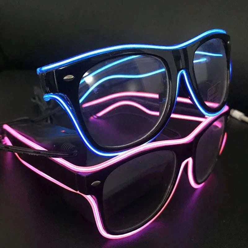 Flashing LED Party Glasses for Raves & Festivals-Pink / L
