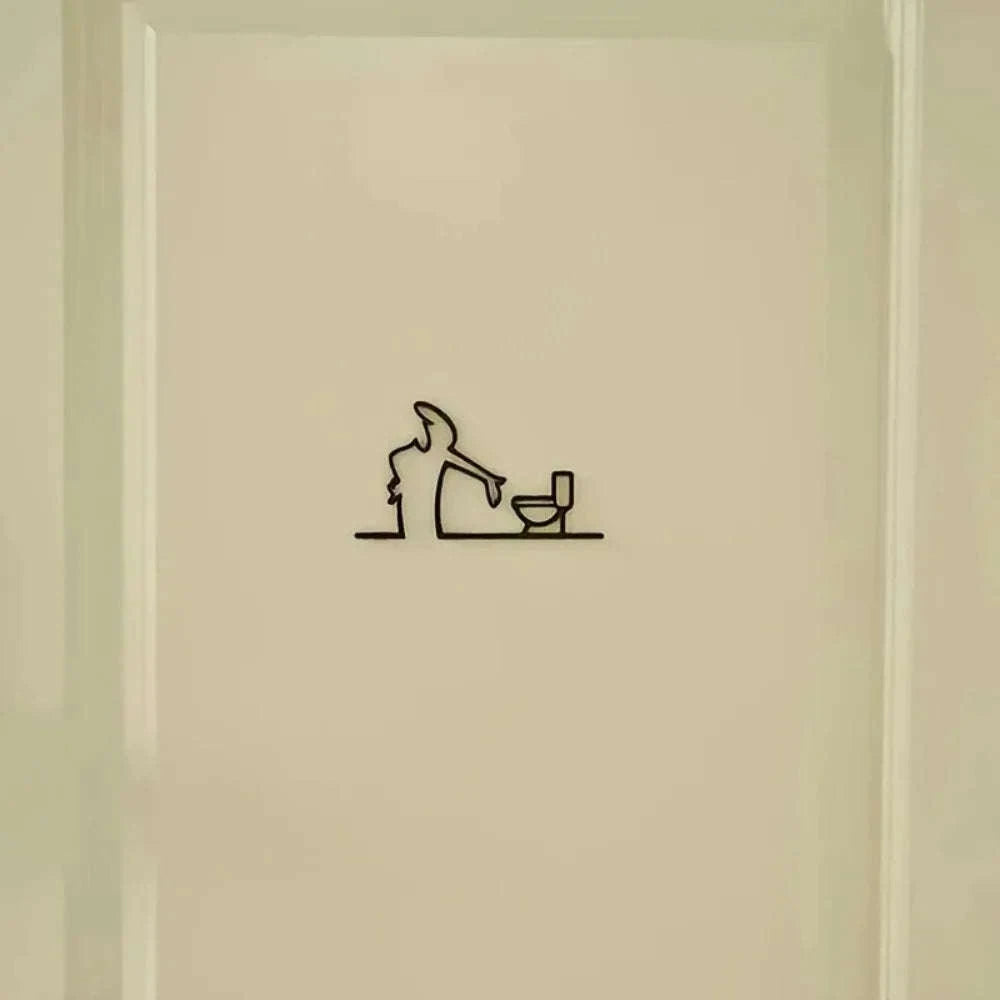 Flat, High-Quality Flat -with holes, Black Frame Modern Home Decor for Bathroom - Easy to Install Wall Art-black / China Mainland