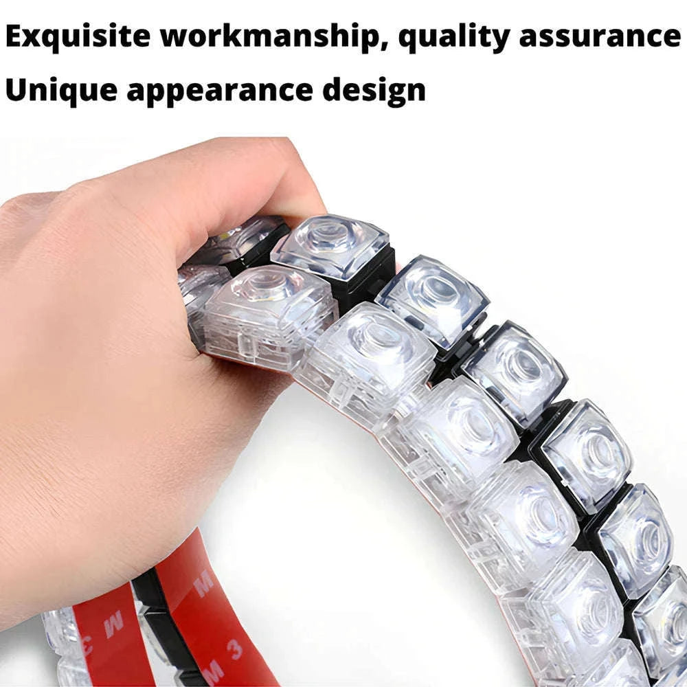 Flexible Daytime Running Lights 12V White 2pcs-2X 12Led White Led