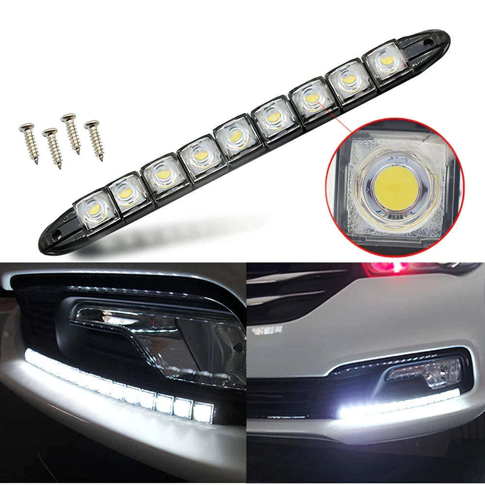 Flexible Daytime Running Lights 12V White 2pcs-2X 12Led White Led