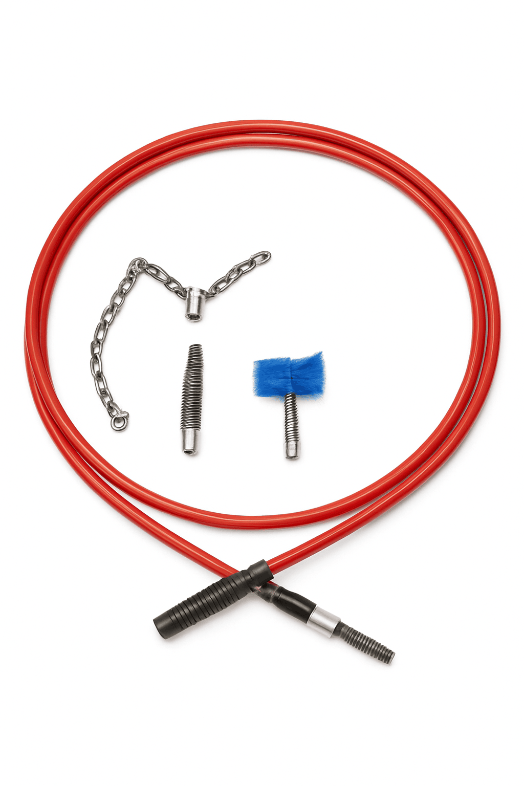 Flexible Drain Cleaning Tool Kit with Attachments for Tough Clogs-Accessory Set