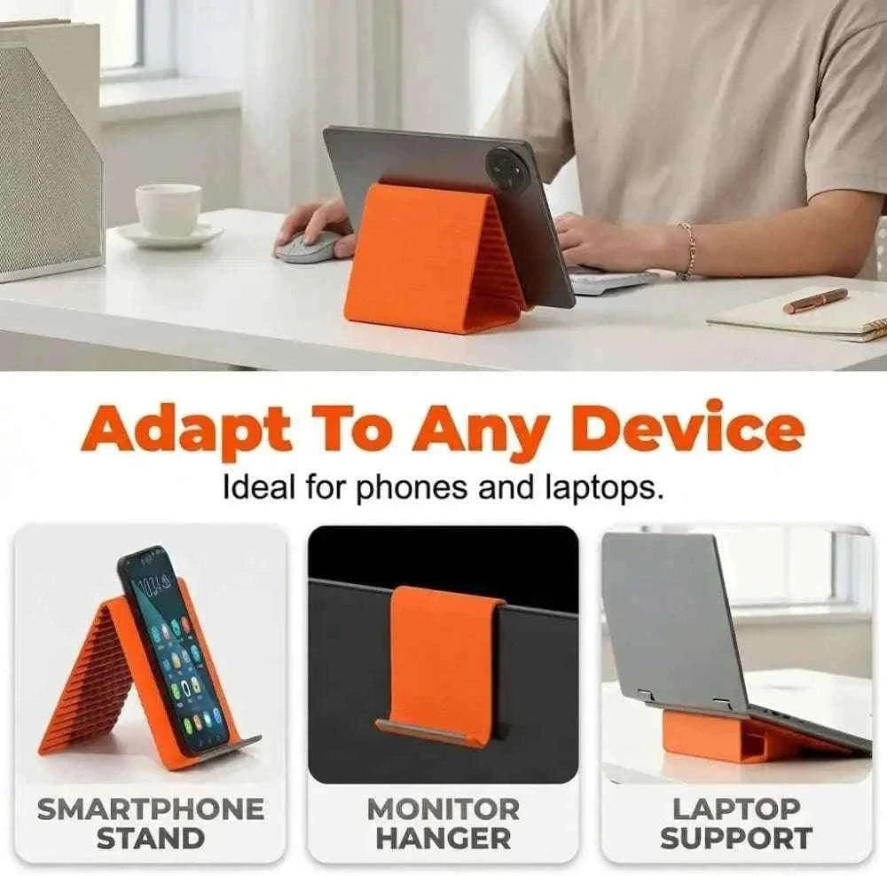 Flexible Foldable Silicone Phone Holder Adjustable Multi-Angle Desktop Stand-Orange