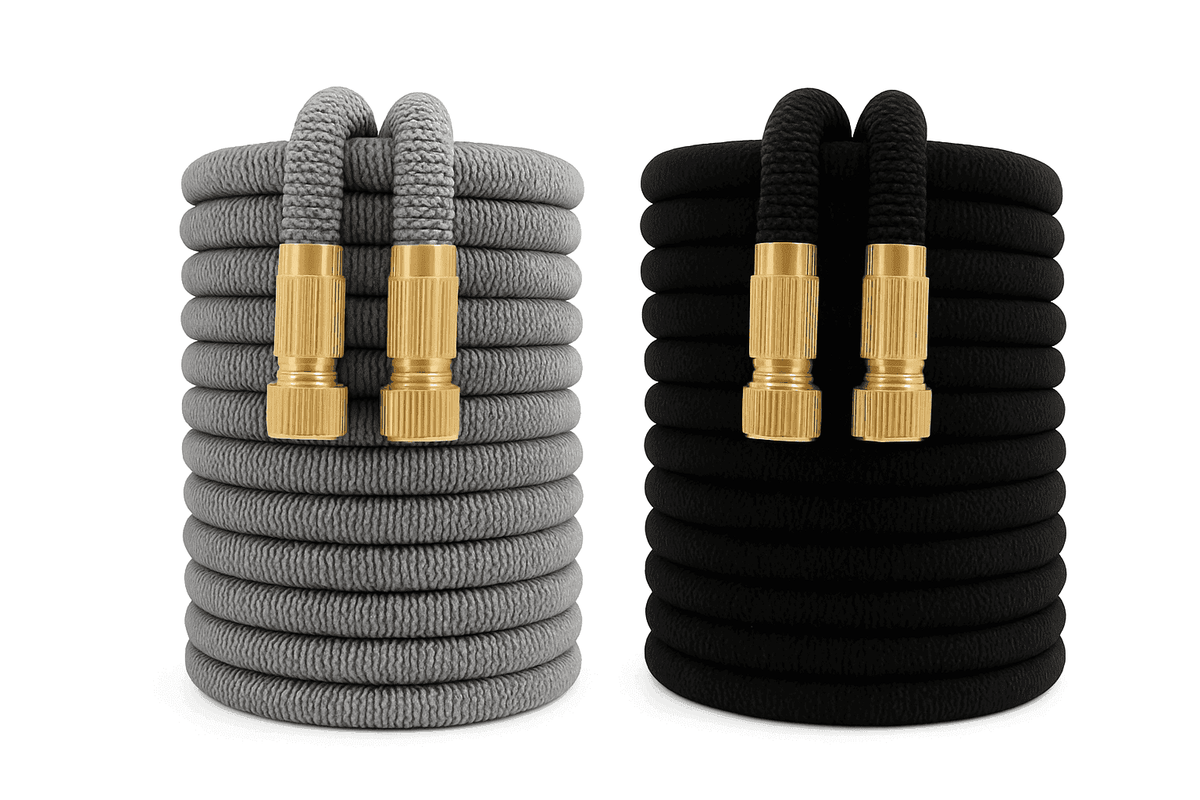Flexible Garden Hose with High-Pressure Nozzle-lake blue / 1/2'' / 75ft