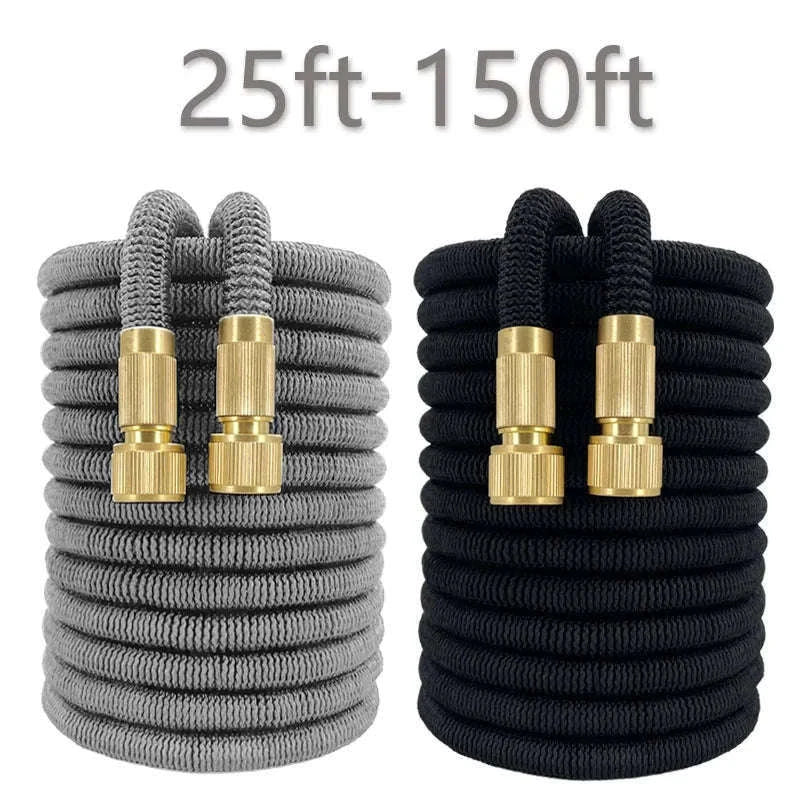Flexible Garden Hose with High-Pressure Nozzle-lake blue / 1/2'' / 75ft