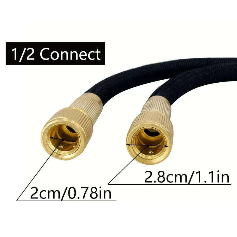 Flexible Garden Hose with High-Pressure Nozzle-lake blue / 1/2'' / 75ft