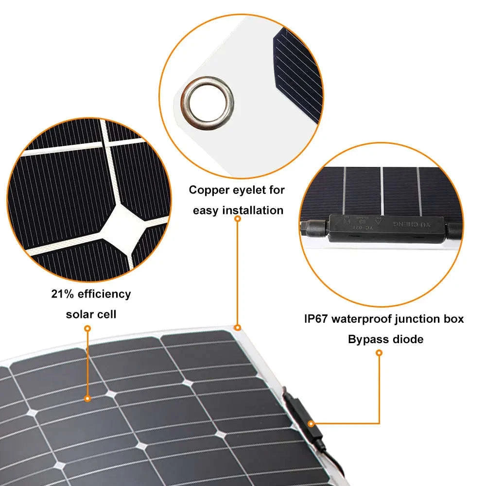 Flexible Solar Panel Kit 100W–300W-ETFE 100W panel / CHINA