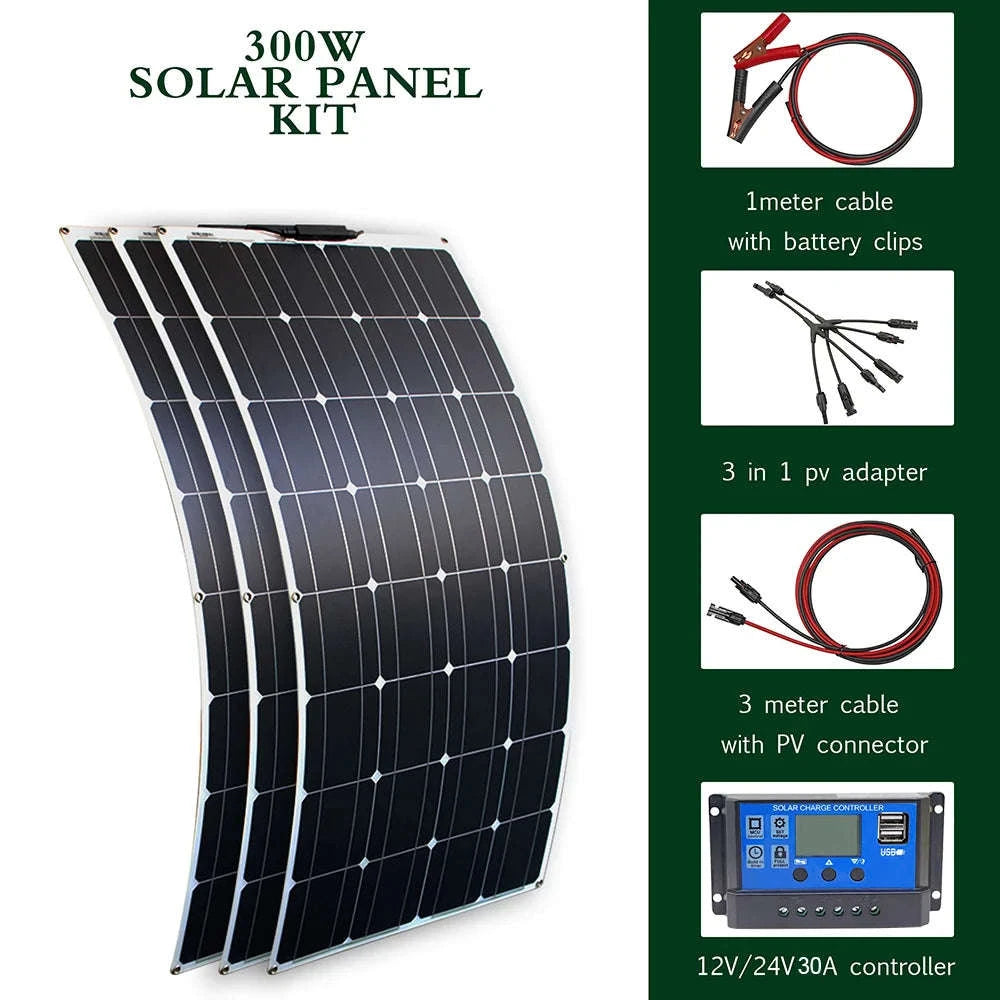 Flexible Solar Panel Kit 100W–300W-ETFE 100W panel / CHINA