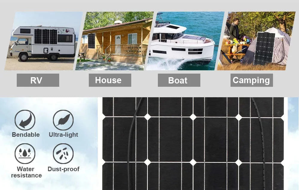 Flexible Solar Panel Kit 100W–300W-ETFE 100W panel / CHINA