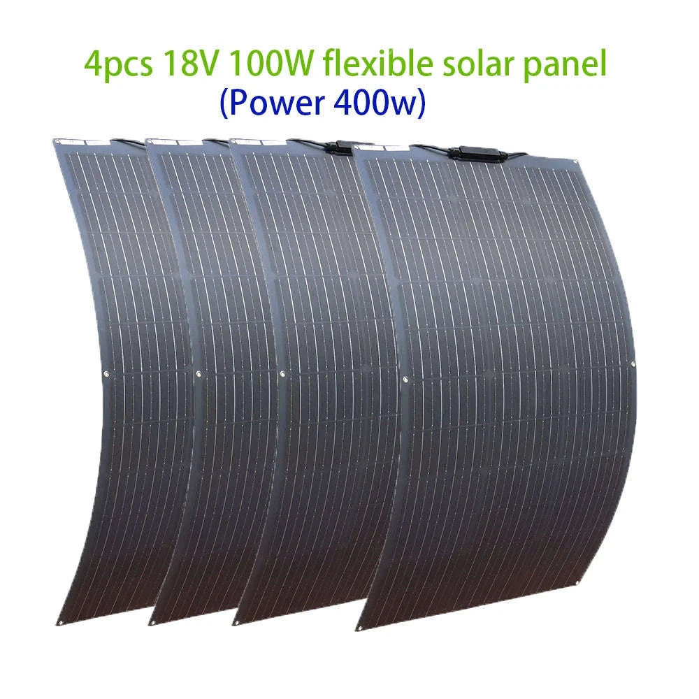 Flexible Solar Panel Kit for 12V 24V Battery-2pcs 100w only / China Mainland