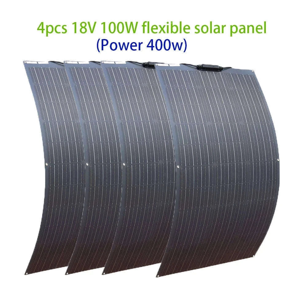 Flexible Solar Panel Kit for 12V 24V Battery-2pcs 100w only / China Mainland