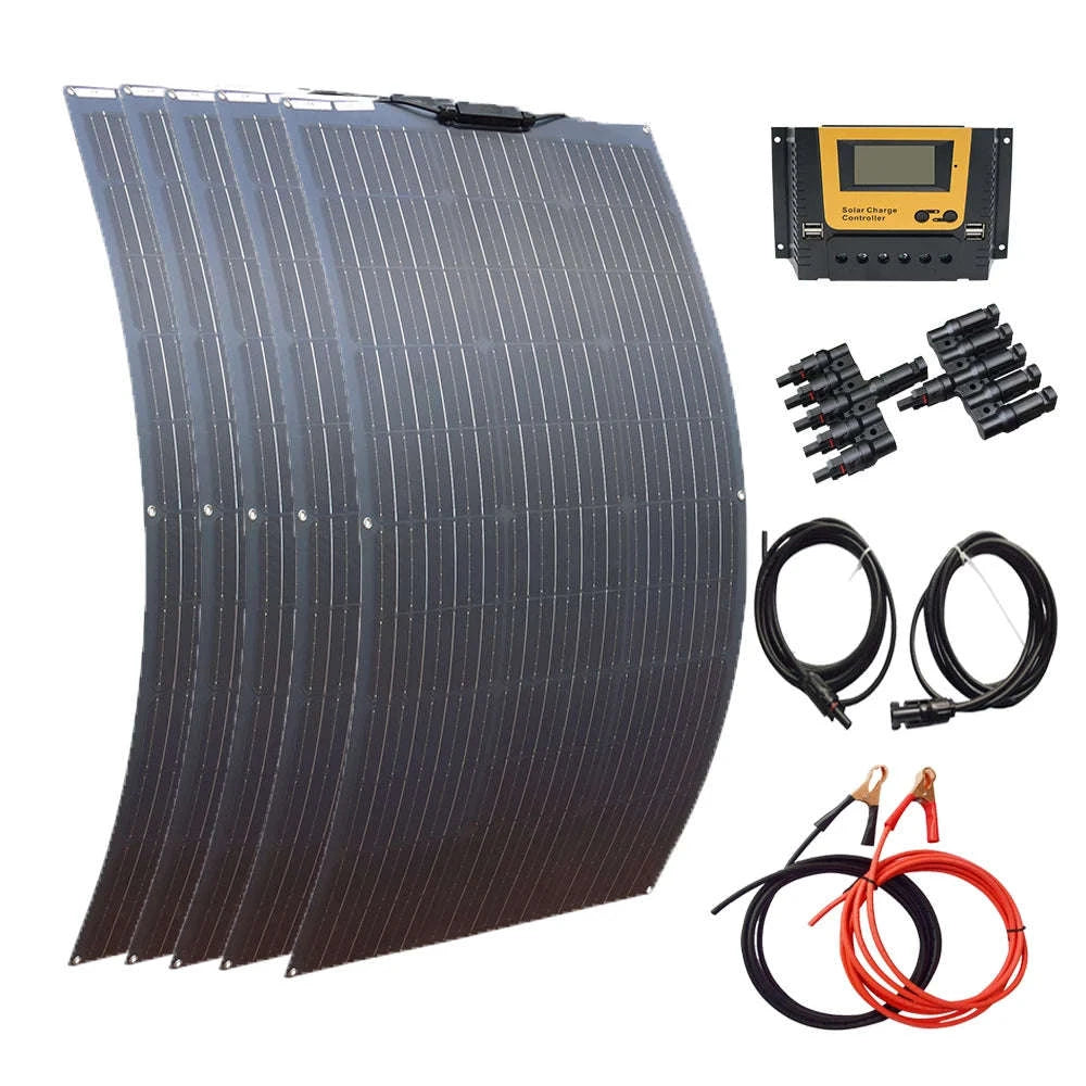 Flexible Solar Panel Kit for 12V 24V Battery-2pcs 100w only / China Mainland