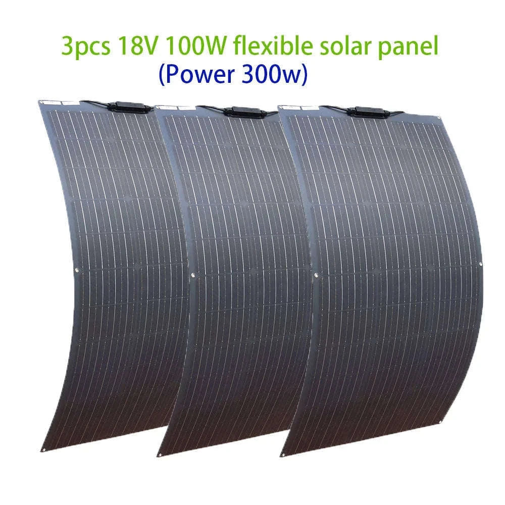Flexible Solar Panel Kit for 12V 24V Battery-2pcs 100w only / China Mainland