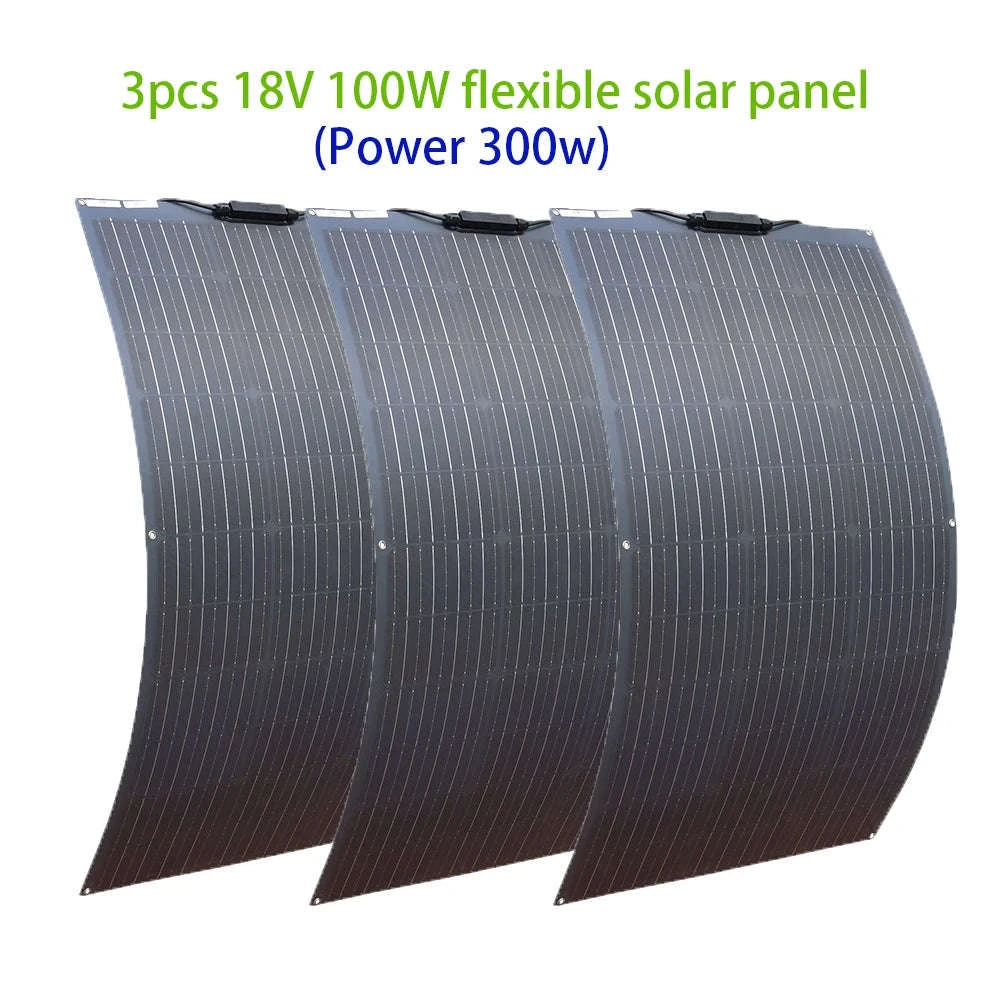 Flexible Solar Panel Kit for 12V 24V Battery-2pcs 100w only / China Mainland