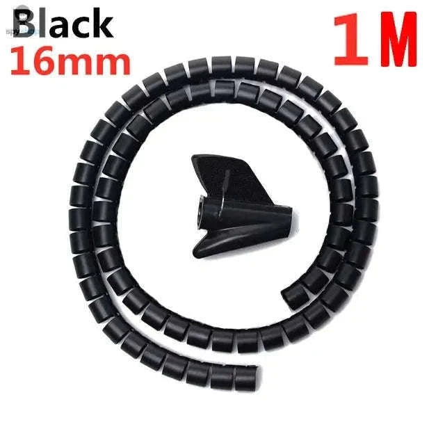 Flexible Spiral Cable Protector for Neat, Organized Cords-10mmx2m Black
