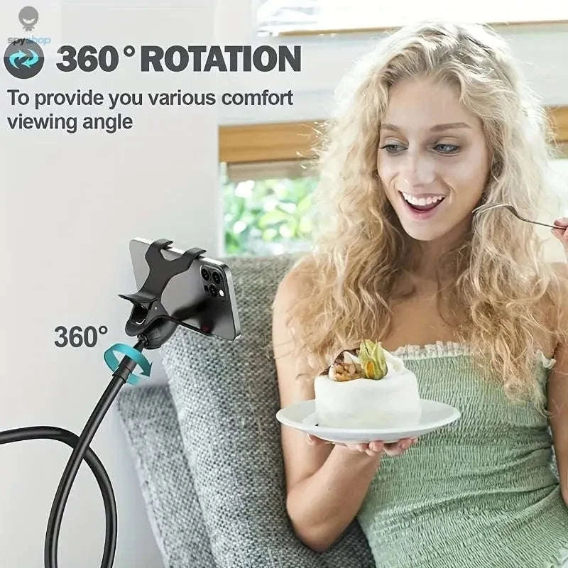 FlexiView Gooseneck Phone Holder – Flexible Arm, Strong Clamp, Hands‑Free Viewing-white