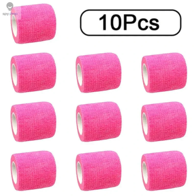 FlexWrap Pro Athletic Tape 10 Rolls Self‑Adhesive Elastic Wrap-8-Pink / 5cmX4.8m-10Pcs