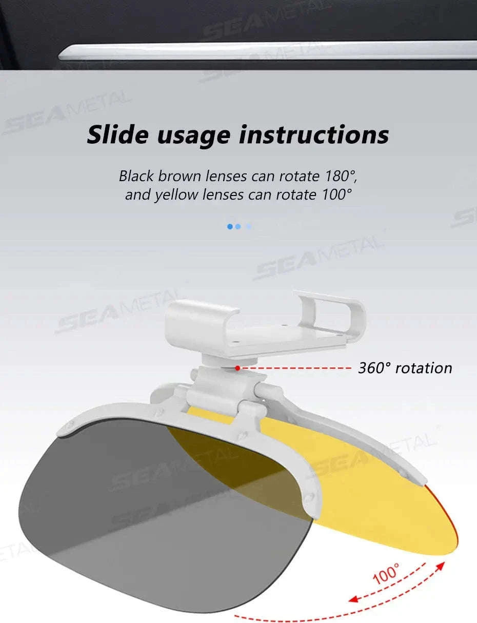 Flip-On Car Sun Visor Polarized Anti-Glare Lens-Size L