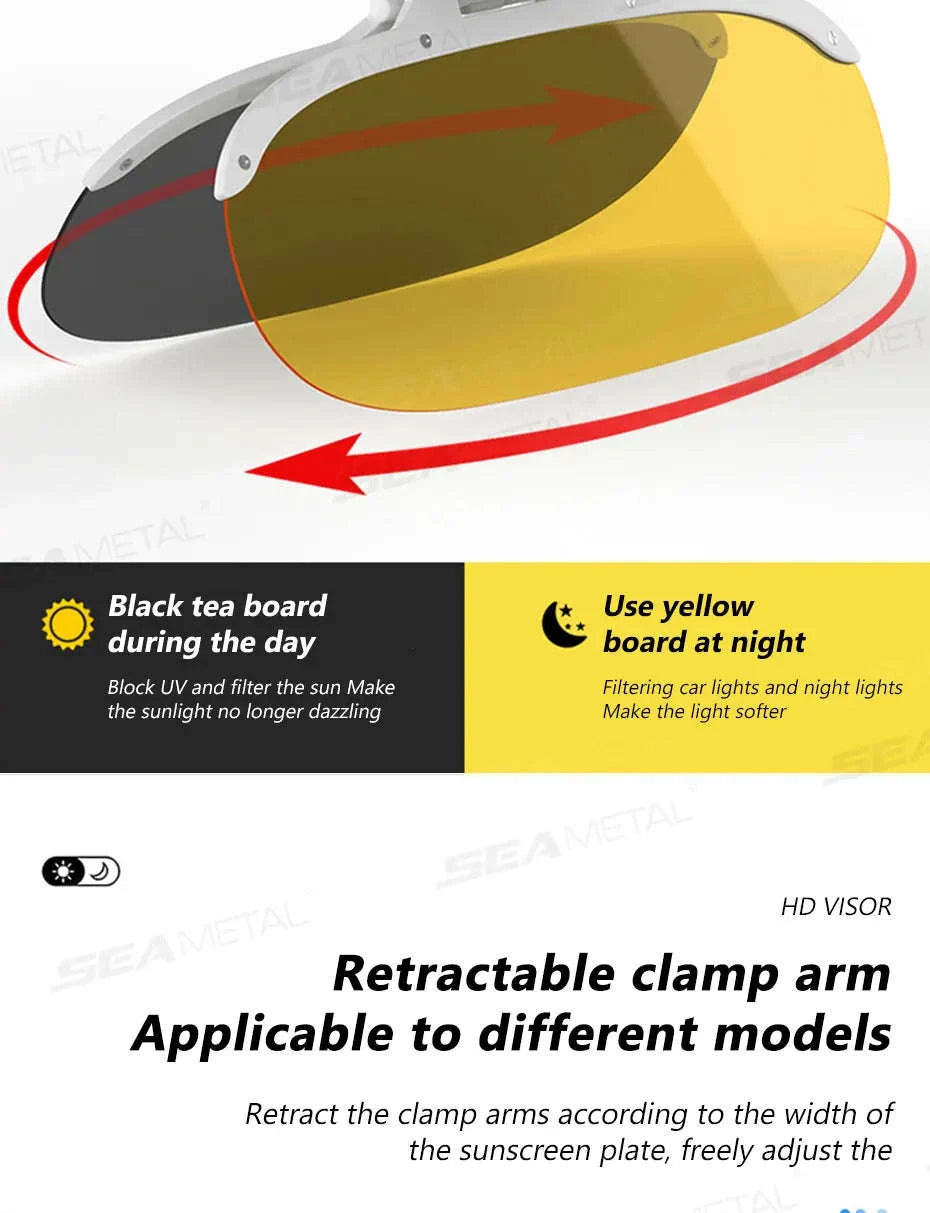 Flip-On Car Sun Visor Polarized Anti-Glare Lens-Size L