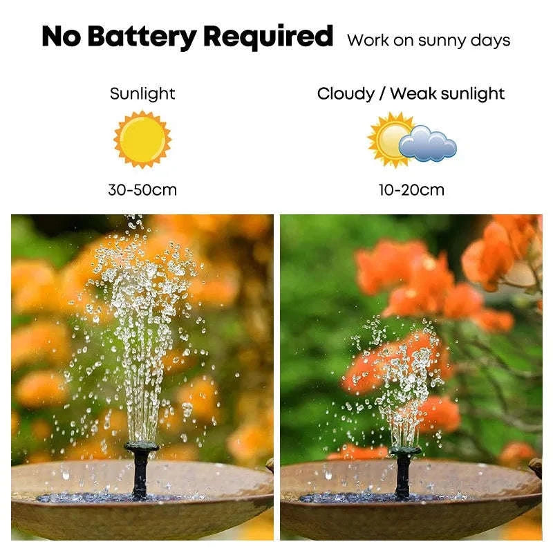 Floating Solar Water Fountain Pump for Ponds and Bird Baths-13cm