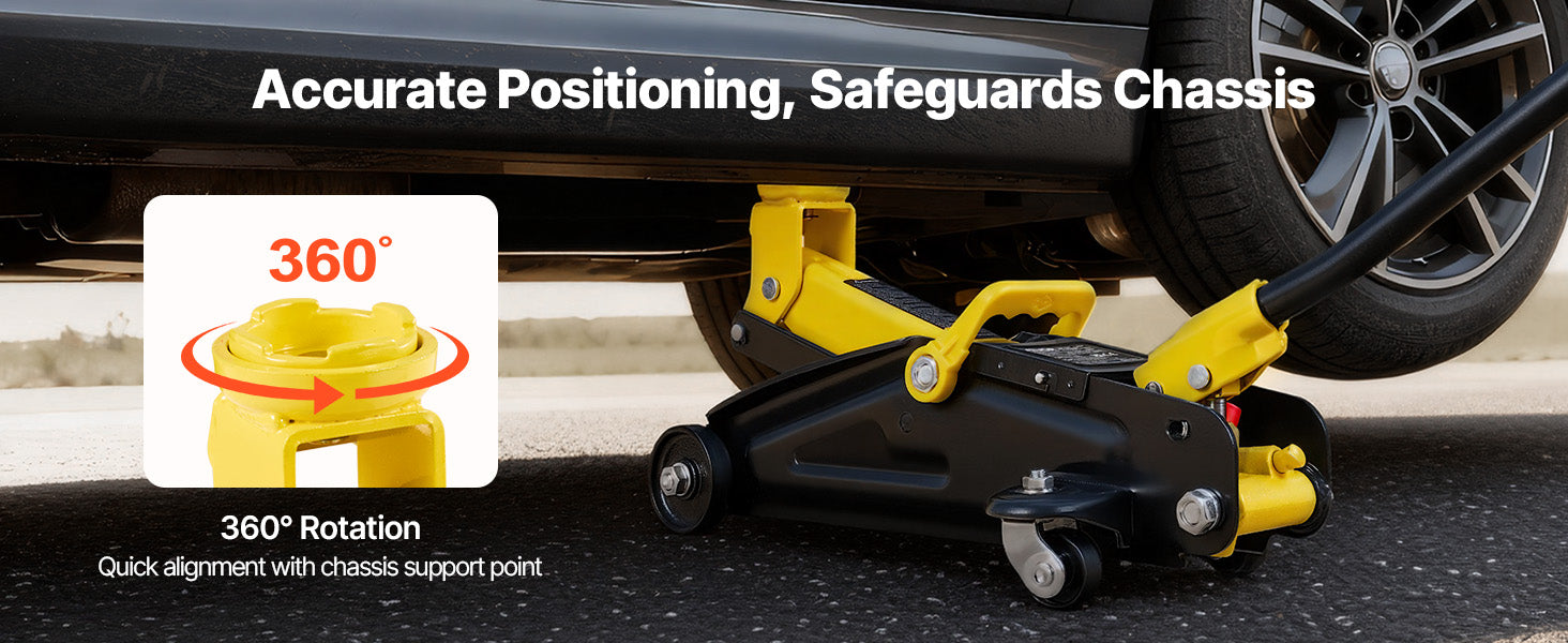 Low Profile Floor Jack with Stands, Steel Hydraulic Car Lift