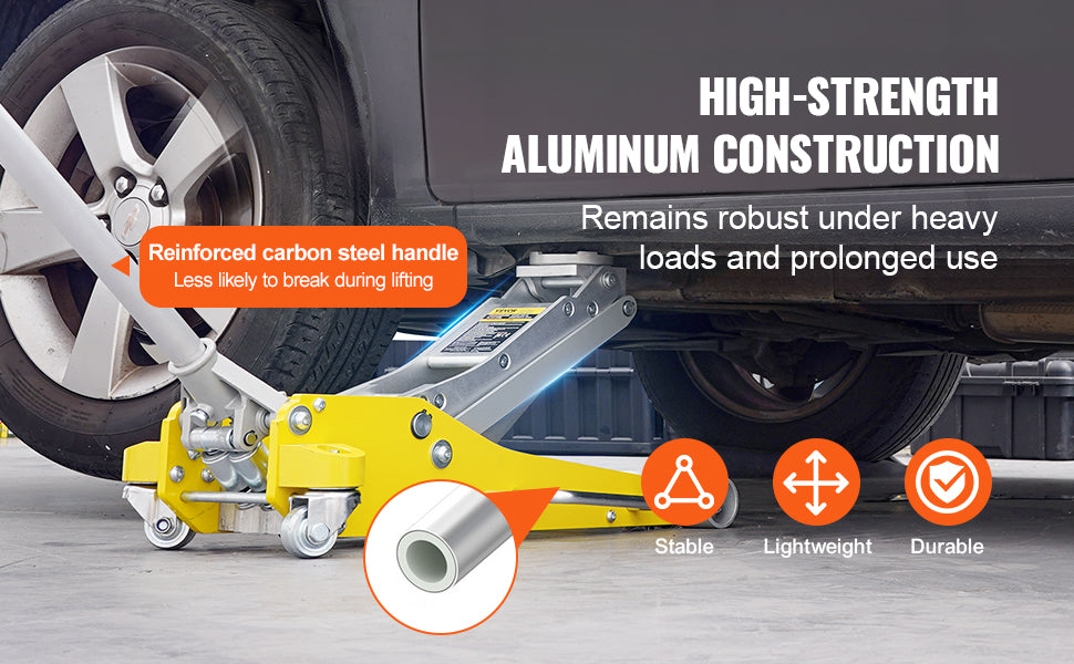 3 Ton Lage Profiel Aluminium Krik met Dubbele Pomp Hefmechanisme