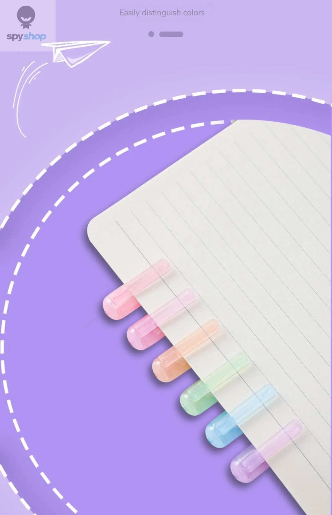 Flower Line Highlighter Pen Set, 6 Vibrant Decorative Markers-7068A-6 Colors