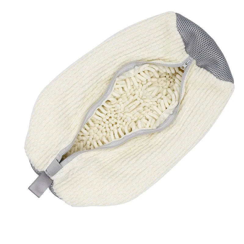 Fluffy Fiber 360° Surround Cleaning Shoe Washing Bag-WHITE 1pc