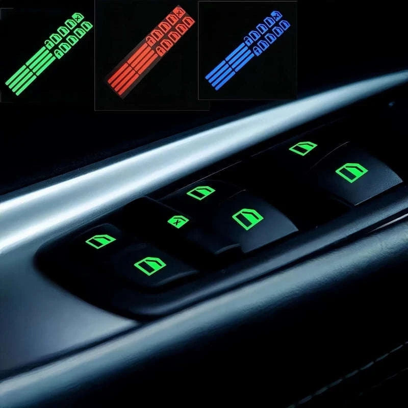 Fluorescent Car Button Stickers | Glow In The Dark Decals-Fluorescent orange