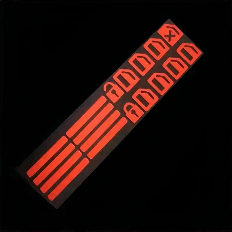 Fluorescent Car Button Stickers | Glow In The Dark Decals-Fluorescent orange